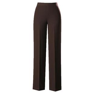 雅鹿直筒裤女秋冬季加绒加厚新款窄版阔腿裤高腰垂感中年妈妈裤子