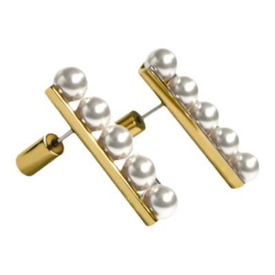 如水生系列艺术平衡木珍珠耳环