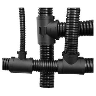 塑料波纹管三通接头阻燃T型Y型浪管线束扎扣PA66尼龙AD可开式变径