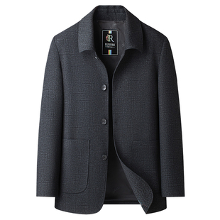 中老年爸爸春装外套2026新款男士休闲呢子夹克中年男装开衫上衣服