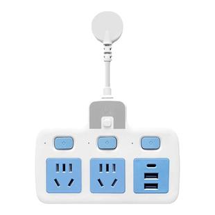 纯铜插头转换器插座USB带夜灯独立开关一转多孔家用插排板