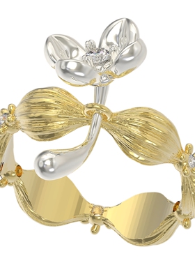 Mouhooland/暮后之地夏夜诗篇系列流光小花单花戒指小众设计指环