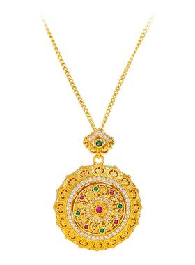 如意彩色罗盘项链设计感轻奢小众