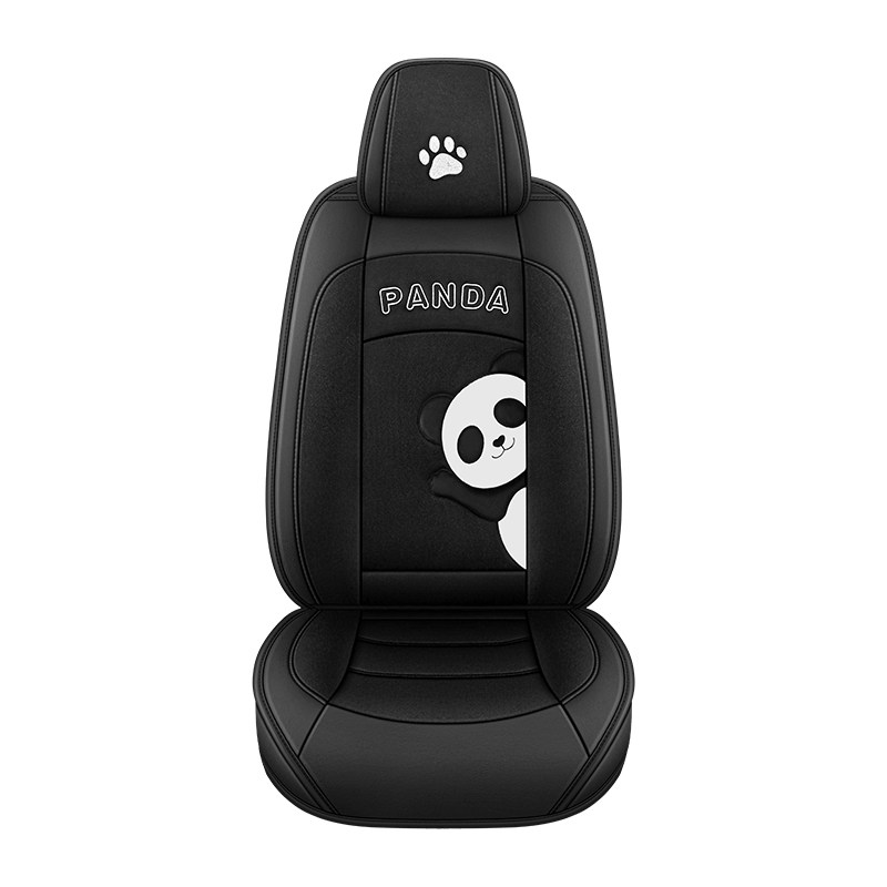 棉麻皮四季通用卡通熊猫汽车座套