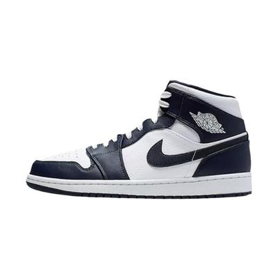 上尚JJ AIR JORDAN 1 MID AJ1黑曜石中帮透气篮球鞋 554724-174