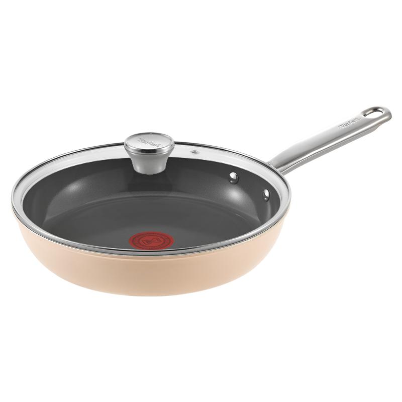 Tefal/特福不粘煎鍋煎炒鍋牛排陶瓷覆層烹飪鍋家用平底鍋磁爐通用