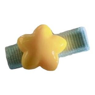 黄色星星发夹无痕不伤发宝宝安全夹全包布夹子可爱刘海夹儿童发饰