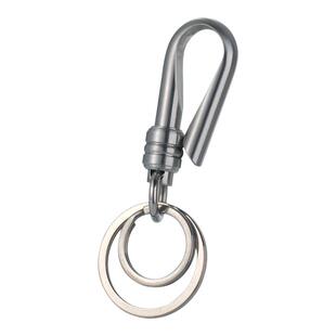 手工不锈钢钥匙扣滑套防丢锁钥扣挂钩快挂汽车钥匙8毫米加粗简约