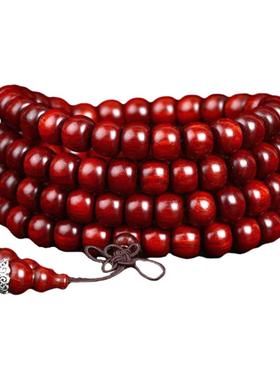 印度小叶紫檀手串108颗苹果珠泥料檀香木文玩佛珠手链男女士念珠