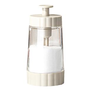 定量盐罐玻璃调料盒厨房家用防潮密封调味料罐套装撒盐神器控盐瓶