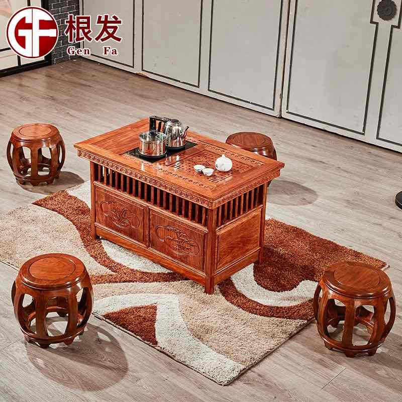 红木茶几桌花梨木小茶桌茶水架实木茶边柜迷你家用刺猬紫檀泡茶台