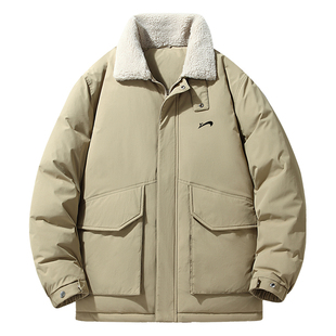 贵人鸟羽绒服男女款冬季2025年新款加厚毛领羽绒外套情侣工装棉衣