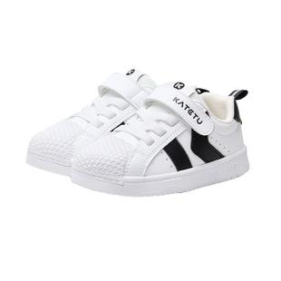 卡特兔经典儿童板鞋2026新款春季男童皮面小白鞋女童防滑休闲鞋