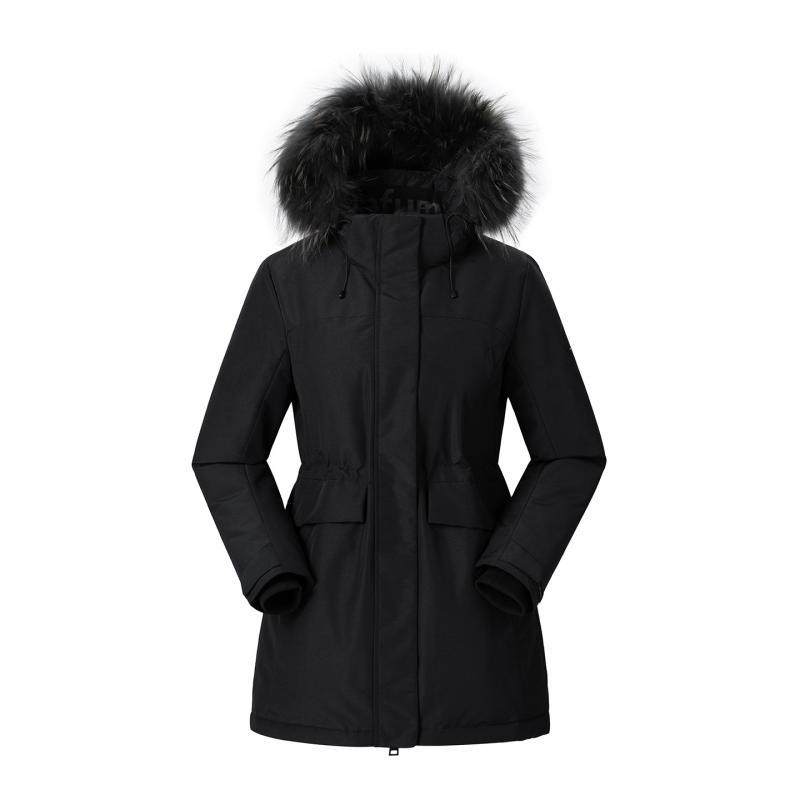 乐飞叶户外派克鹅绒羽绒服女