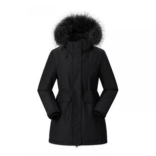 LAFUMA乐飞叶户外防泼水派克大鹅绒工装羽绒服男女款可拆卸帽毛领