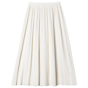 322WORKHOUSE羊毛混纺针织百褶裙女2024新款秋冬a字半身裙B482