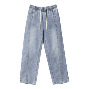 回力牛仔裤男2026春夏新款美式潮牌男生复古长裤宽松直筒阔腿裤子