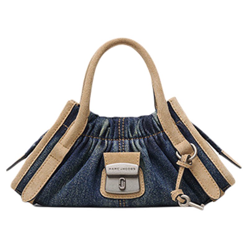 【双11折扣】MARC JACOBS/莫杰 CRISTINA 小号织物皮质褶皱手提包