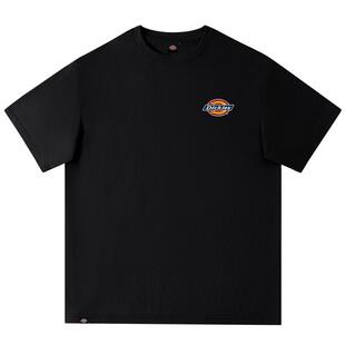 Dickies2026年夏季纯棉男士短袖T恤圆领黑色宽松休闲半袖上衣服A