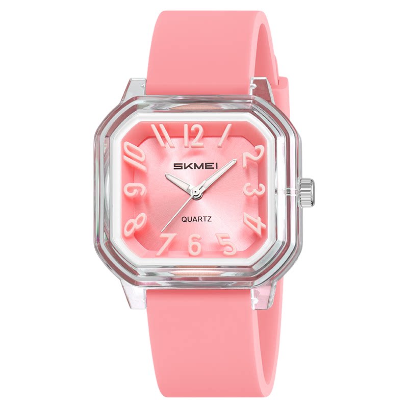 时刻美石英表小方块清新透明表壳
