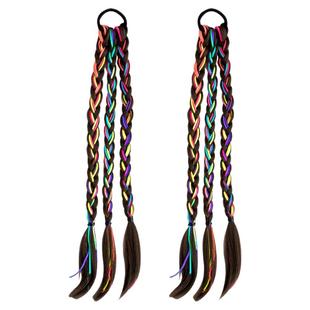 儿童假发辫子头饰拳击辫彩色发绳女童甜酷爵士街舞表演发饰头绳潮