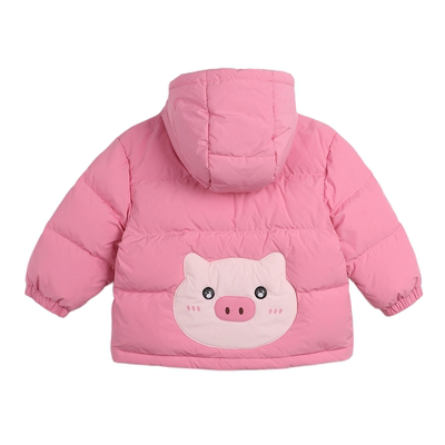 女宝宝连帽三防白鸭绒羽绒外套
