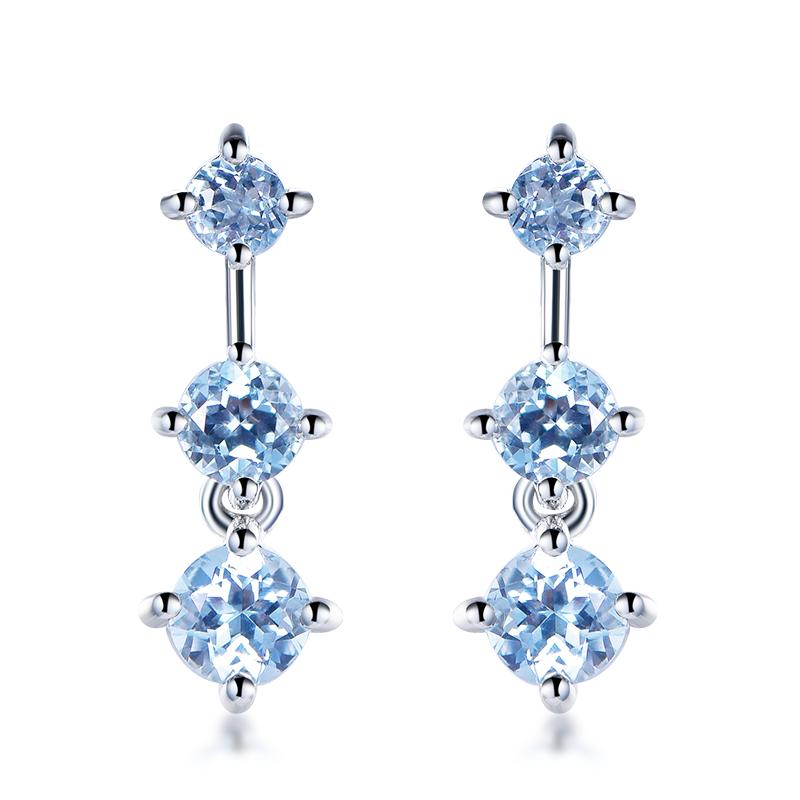 米莱珠宝海蓝宝石耳环女