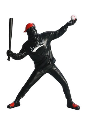 欧美人物雕塑摆班克西运动模型