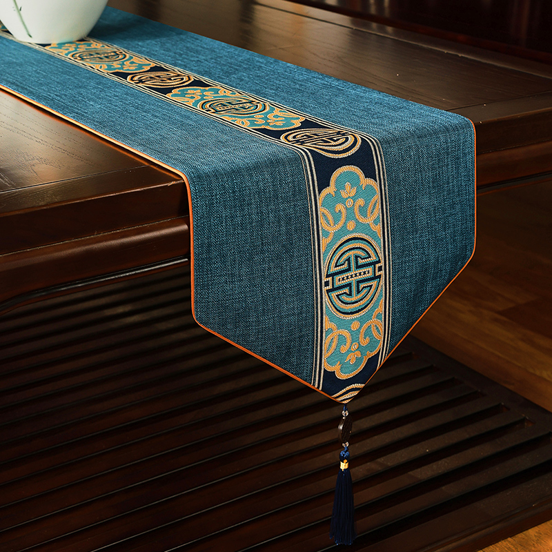 桌旗中式新中式茶台布艺长条简约现代茶席防水茶桌布茶旗垫布定制