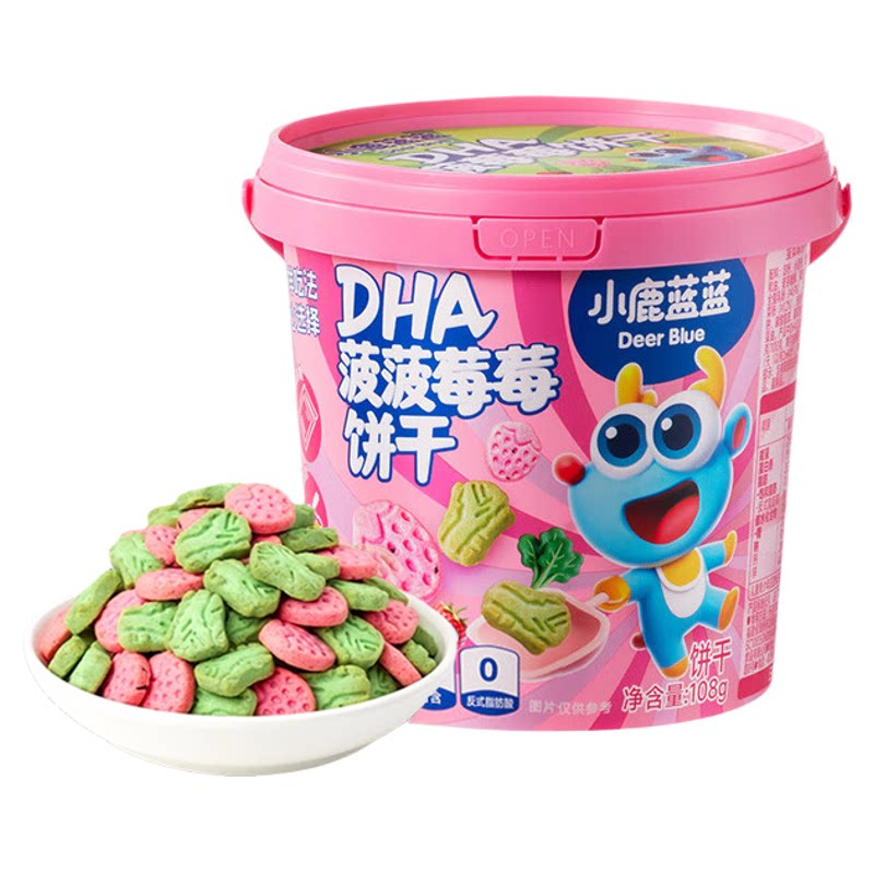 小鹿蓝蓝DHA菠菠莓莓饼干108g