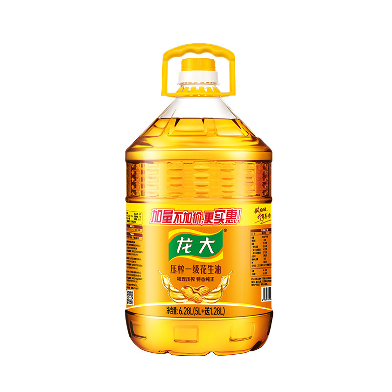 龙大一级压榨花生油6.28L