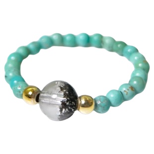 「聚宝」天然水晶绿幽灵金发晶招财戒指串珠女绿松石碧玺食指指环