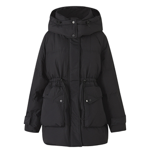 美特斯邦威羽绒服女士冬季新款时尚宽松面包服中长款保暖外套