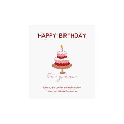 生日快乐贺卡ins手绘蛋糕卡片花艺烘焙礼物留言卡手写祝福语纸卡