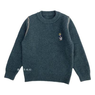 秋冬韩版男女童羊绒衫纯色打底衫