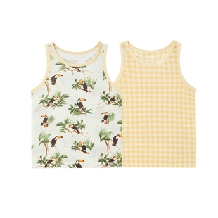 Milkbarn2025春夏新品婴儿背心两件套宝宝吊带衣服儿童纯棉童装