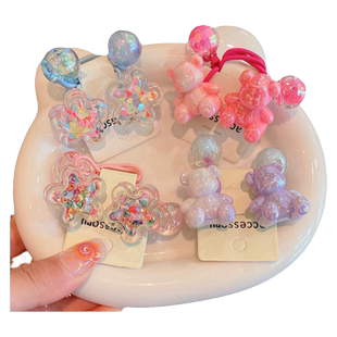 儿童高弹力双头皮筋扎马尾小女孩可爱小熊发圈女童扎辫子头绳女孩