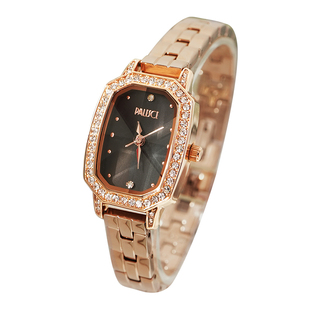 海达豪力小众轻奢复古宝石感高级感气质时尚方形镶钻女手表