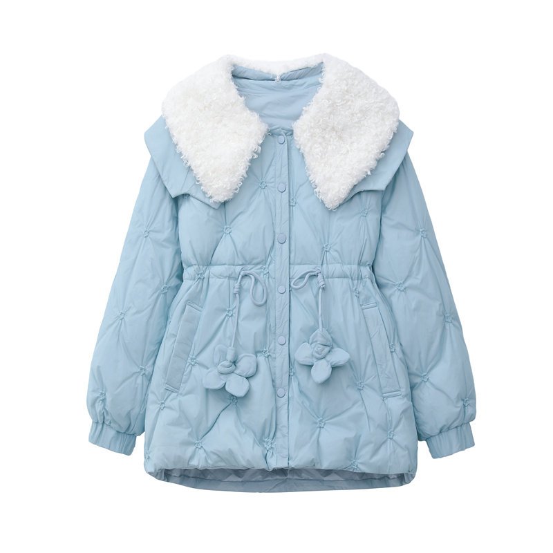 加大码羽绒服女刺绣胖mm200外套