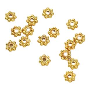 18K包金保色哑金大孔花片隔片手链项链耳饰配件diy手工垫片隔珠