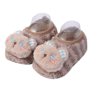 宝宝地板鞋秋冬加厚婴儿学步防滑底隔凉软底室内冬季儿童鞋袜鞋子