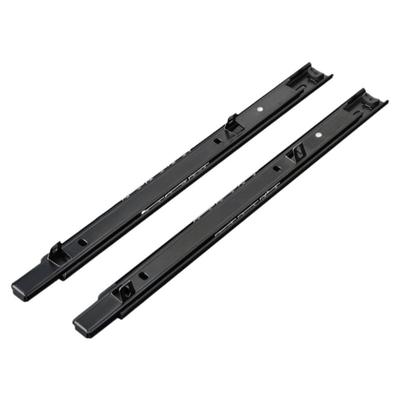 电脑桌键盘托架黑色轨道办公桌滑轨吊装滑道木抽屉二节导轨25mm宽