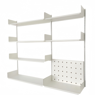 AA柱白色一体架金属置物架书架储藏室收纳框架可调节高度书桌钢架