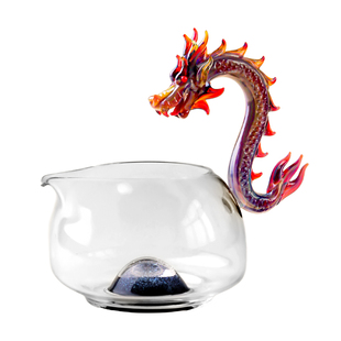 井世堂 非遗手工高硼硅耐热龙把公道杯 高颜值高档精致分茶器茶海