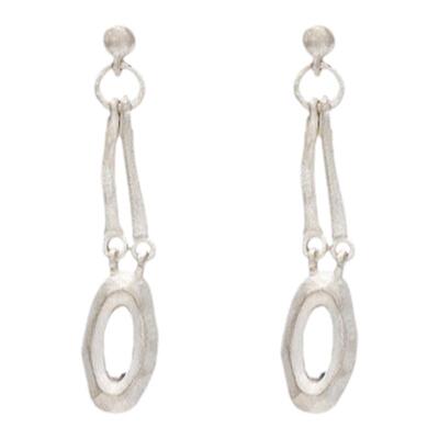 empress47银镜流苏耳钉纯银耳环