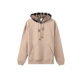 BURBERRY博柏利 男款加绒宽松保暖连帽卫衣格纹 80450061套头商场