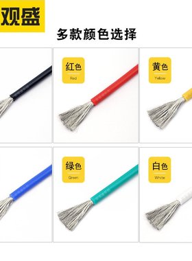 新款直销硅胶线耐高温电池用12awg特软4平方高温电线红色黑色锂电