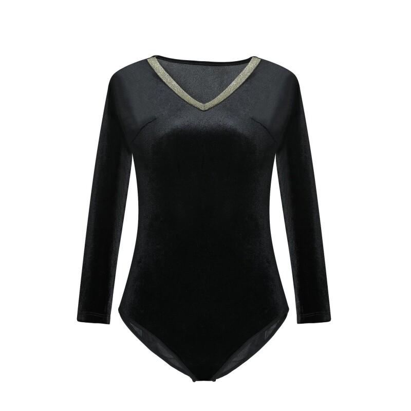 金丝绒秋冬形体衣修身礼仪服女2现代舞服装