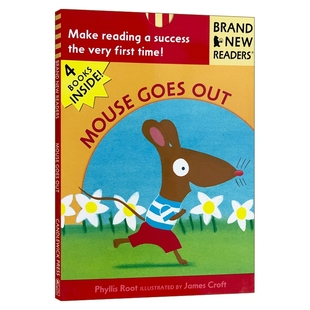 英文原版 Mouse Goes Out: Brand New Readers 老鼠出来啦:4个小故事合集 儿童绘本 candlewick分级读物 4-8岁儿童绘本