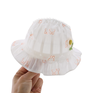 婴儿护卤门帽子夏季薄款可爱洋气遮脑门发带新生儿女宝宝遮阳胎帽